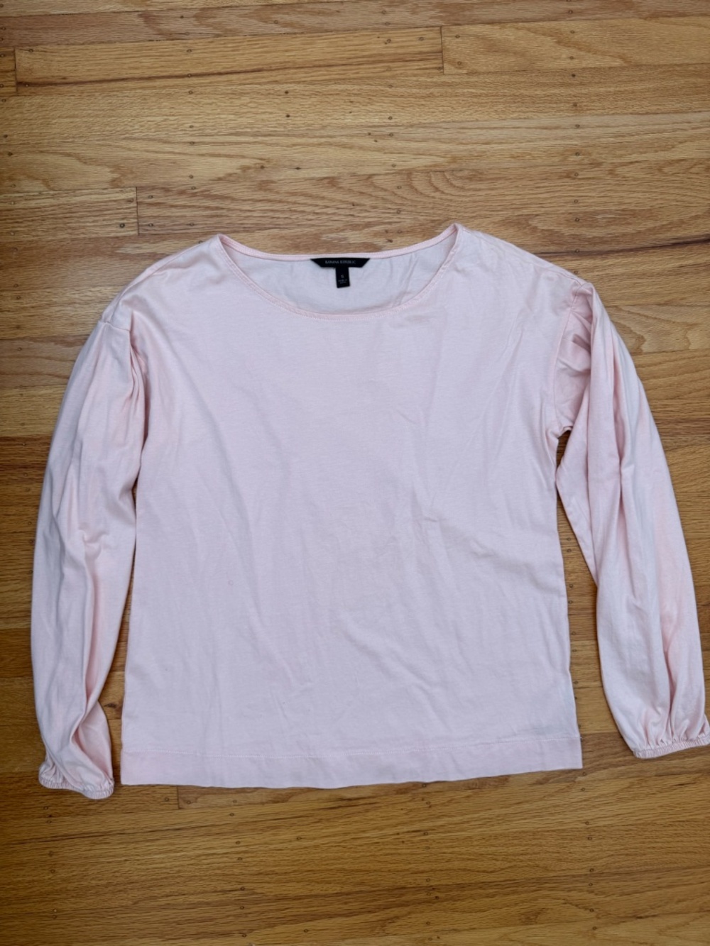 Banana Republic Soft Pink Long Balloon Sleeve Boatneck Top Size Small